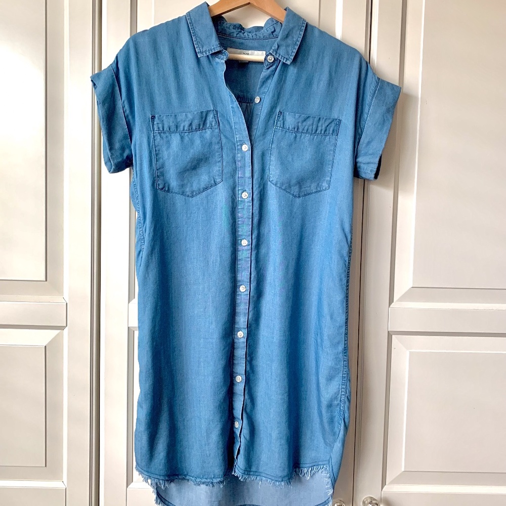 Chambray Blue Shirt Dress